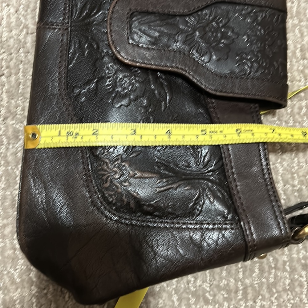 Leather Laura Ashley handbag-dk. Brown - Picture 8 of 13